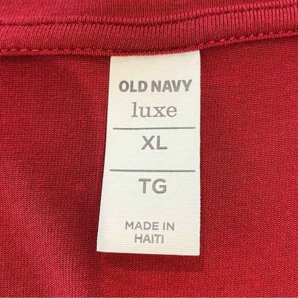 Old Navy Luxe women's XL red cranberry long sleeve v-neck silky soft t-shirt tee - Picture 5 of 7